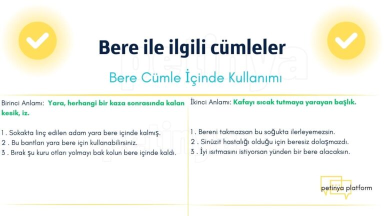 Bere Kelimesi ile İlgili Cümleler