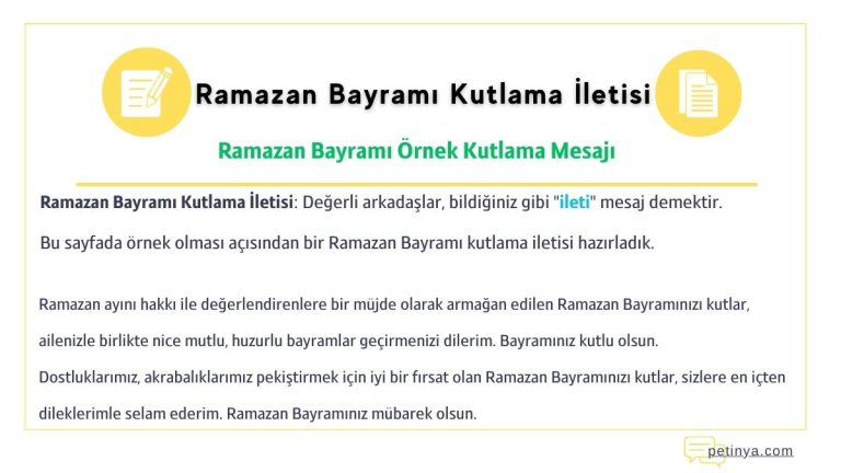 ramazan bayrami kutlama iletisi